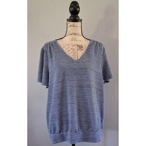 EUC Lane Bryant Blue Short Sleeve Blouse-Size 18/20